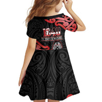 New Zealand 1840 Waitangi Day Family Matching Summer Maxi Dress and Hawaiian Shirt Aotearoa Haka Mask - Red Version LT14 - Polynesian Pride
