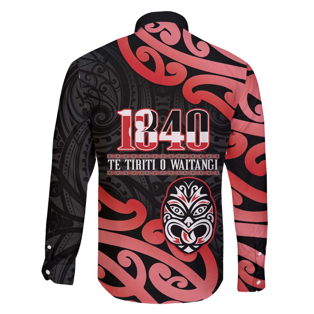 New Zealand 1840 Waitangi Day Family Matching Tank Maxi Dress and Hawaiian Shirt Aotearoa Haka Mask - Red Version LT14 - Polynesian Pride