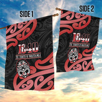 New Zealand 1840 Waitangi Day Garden Flag Aotearoa Haka Mask - Red Version LT14 - Polynesian Pride