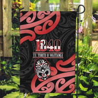 New Zealand 1840 Waitangi Day Garden Flag Aotearoa Haka Mask - Red Version LT14 Garden Flag Red - Polynesian Pride