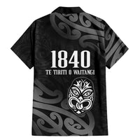 New Zealand 1840 Waitangi Day Family Matching Mermaid Dress and Hawaiian Shirt Aotearoa Haka Mask - Black Version LT14 - Polynesian Pride