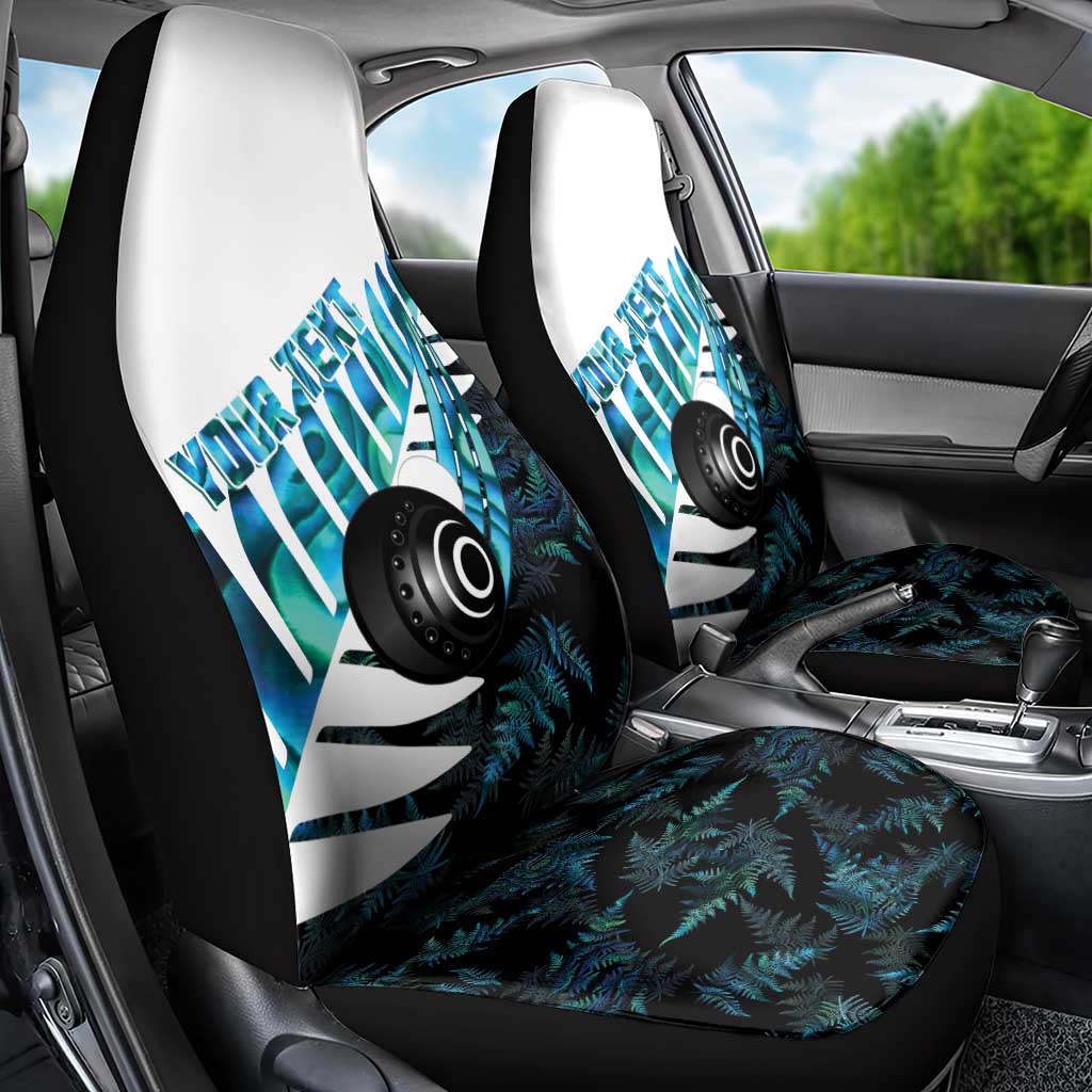New Zealand Lawn Bowls Custom Car Seat Cover Aotearoa Silver Fern Paua Shell LT14 - Polynesian Pride