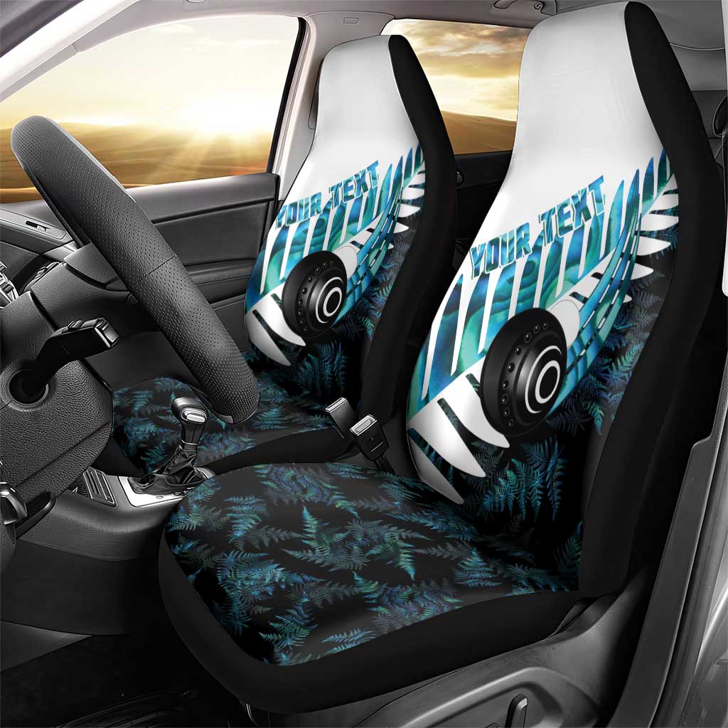 New Zealand Lawn Bowls Custom Car Seat Cover Aotearoa Silver Fern Paua Shell LT14 - Polynesian Pride