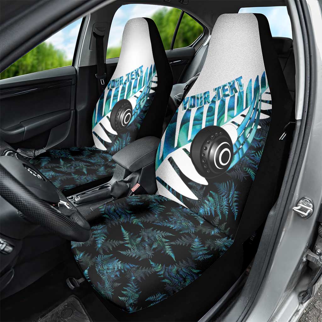 New Zealand Lawn Bowls Custom Car Seat Cover Aotearoa Silver Fern Paua Shell LT14 - Polynesian Pride