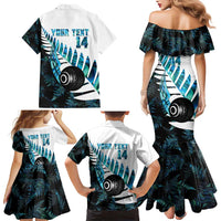 New Zealand Lawn Bowls Custom Family Matching Mermaid Dress and Hawaiian Shirt Aotearoa Silver Fern Paua Shell LT14 - Polynesian Pride