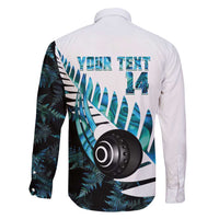 New Zealand Lawn Bowls Custom Family Matching Off Shoulder Maxi Dress and Hawaiian Shirt Aotearoa Silver Fern Paua Shell LT14 - Polynesian Pride