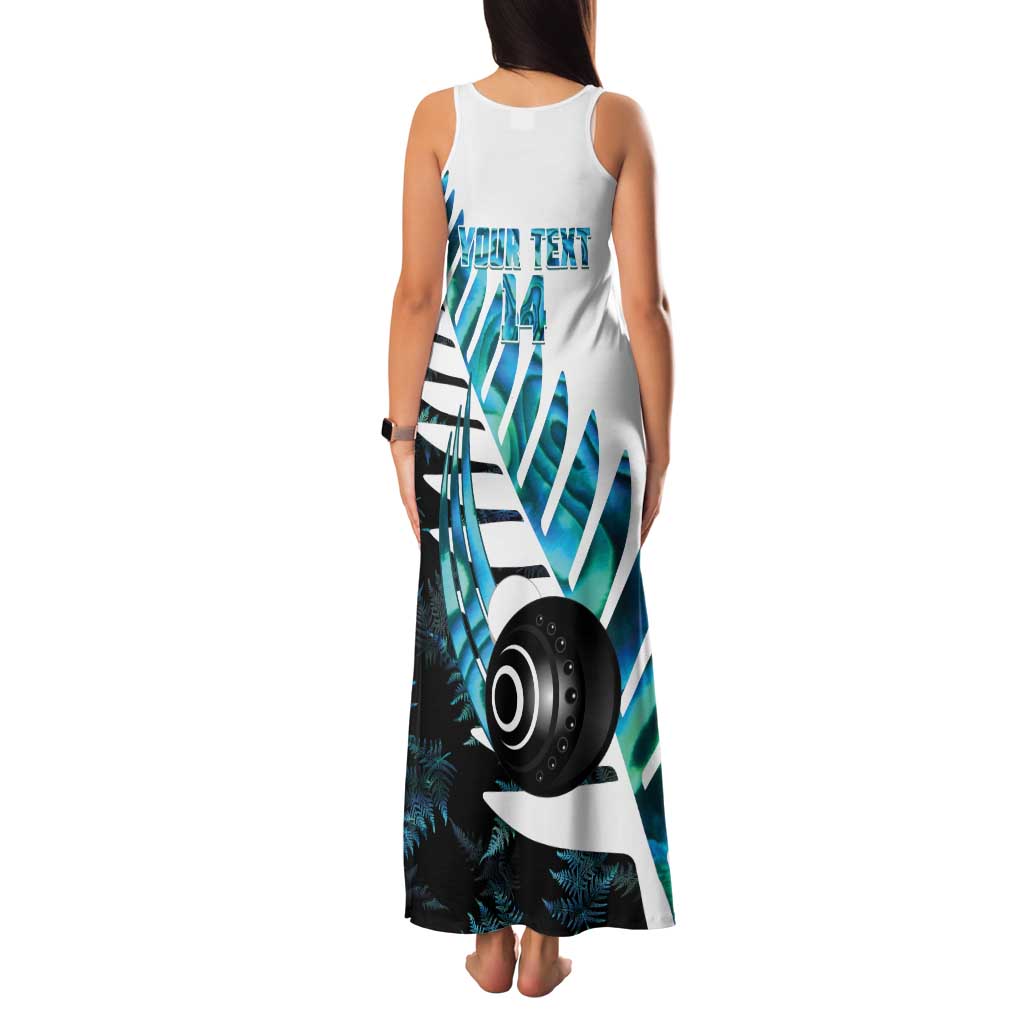New Zealand Lawn Bowls Custom Family Matching Tank Maxi Dress and Hawaiian Shirt Aotearoa Silver Fern Paua Shell LT14 - Polynesian Pride