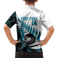 New Zealand Lawn Bowls Custom Kid Hawaiian Shirt Aotearoa Silver Fern Paua Shell LT14 - Polynesian Pride