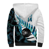 New Zealand Lawn Bowls Custom Sherpa Hoodie Aotearoa Silver Fern Paua Shell LT14 - Polynesian Pride