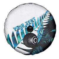 New Zealand Lawn Bowls Custom Spare Tire Cover Aotearoa Silver Fern Paua Shell LT14 - Polynesian Pride