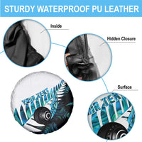 New Zealand Lawn Bowls Custom Spare Tire Cover Aotearoa Silver Fern Paua Shell LT14 - Polynesian Pride