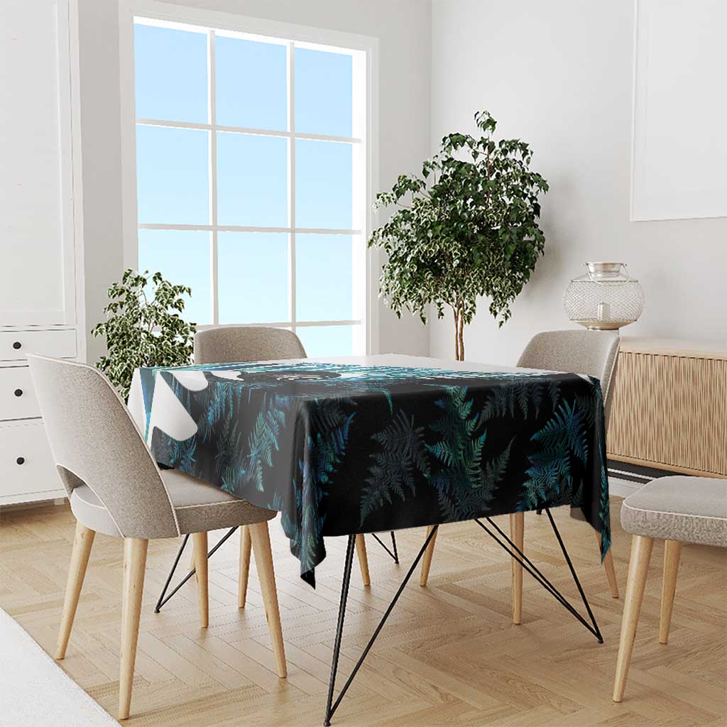 New Zealand Lawn Bowls Custom Tablecloth Aotearoa Silver Fern Paua Shell LT14 - Polynesian Pride