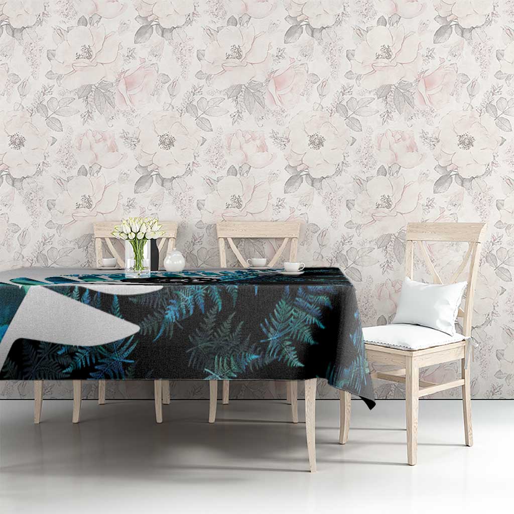 New Zealand Lawn Bowls Custom Tablecloth Aotearoa Silver Fern Paua Shell LT14 - Polynesian Pride