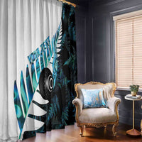 New Zealand Lawn Bowls Custom Window Curtain Aotearoa Silver Fern Paua Shell LT14 - Polynesian Pride