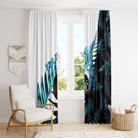New Zealand Lawn Bowls Custom Window Curtain Aotearoa Silver Fern Paua Shell LT14 - Polynesian Pride