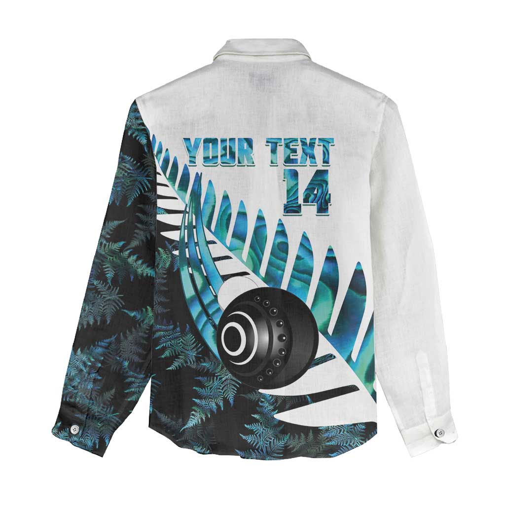 New Zealand Lawn Bowls Custom Women Casual Shirt Aotearoa Silver Fern Paua Shell LT14 - Polynesian Pride