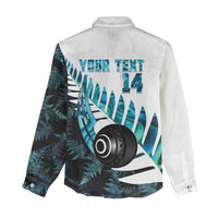 New Zealand Lawn Bowls Custom Women Casual Shirt Aotearoa Silver Fern Paua Shell LT14 - Polynesian Pride