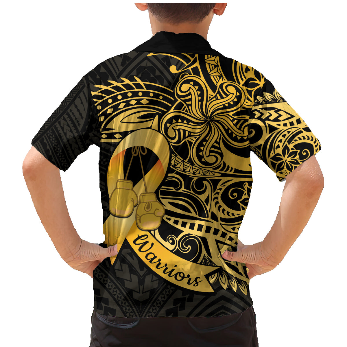 Polynesia Bone Cancer Awareness Family Matching Mermaid Dress and Hawaiian Shirt Fight Warriors LT14 - Polynesian Pride