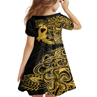 Polynesia Bone Cancer Awareness Family Matching Off Shoulder Maxi Dress and Hawaiian Shirt Fight Warriors LT14 - Polynesian Pride