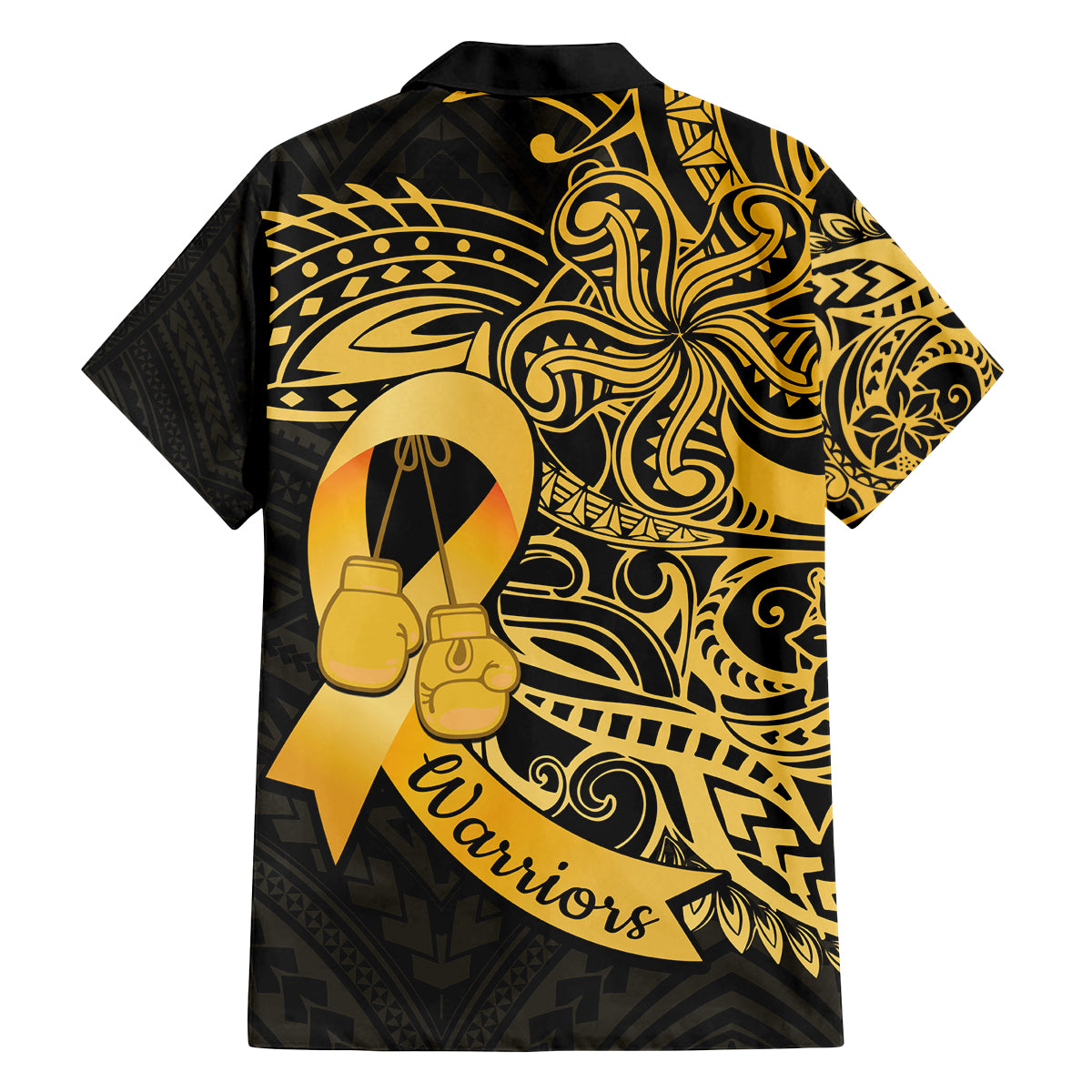 Polynesia Bone Cancer Awareness Family Matching Off Shoulder Maxi Dress and Hawaiian Shirt Fight Warriors LT14 - Polynesian Pride