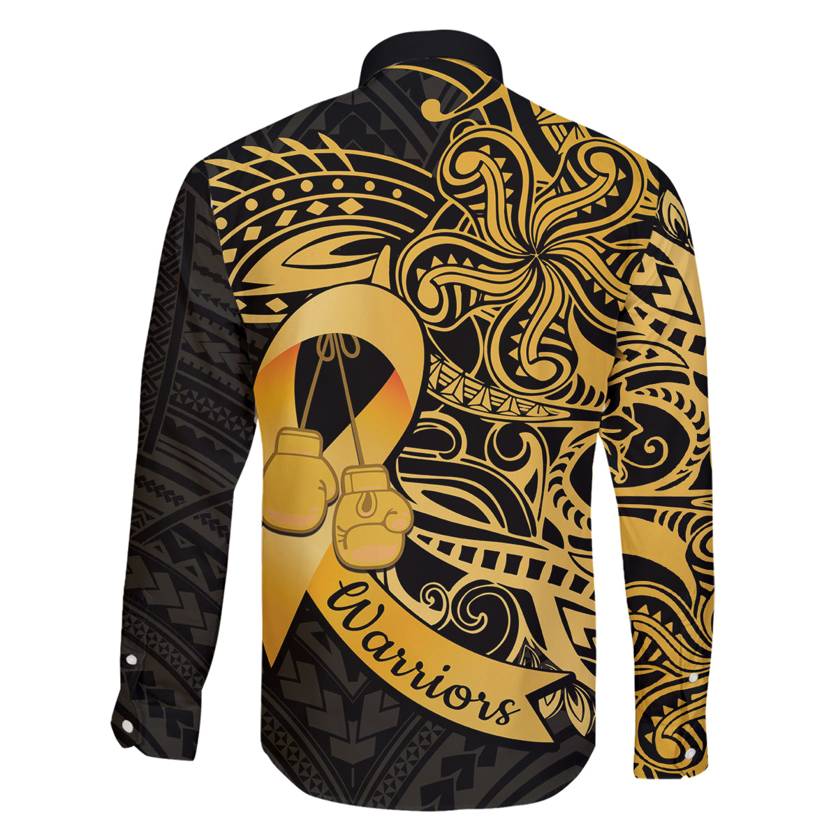 Polynesia Bone Cancer Awareness Family Matching Summer Maxi Dress and Hawaiian Shirt Fight Warriors LT14 - Polynesian Pride