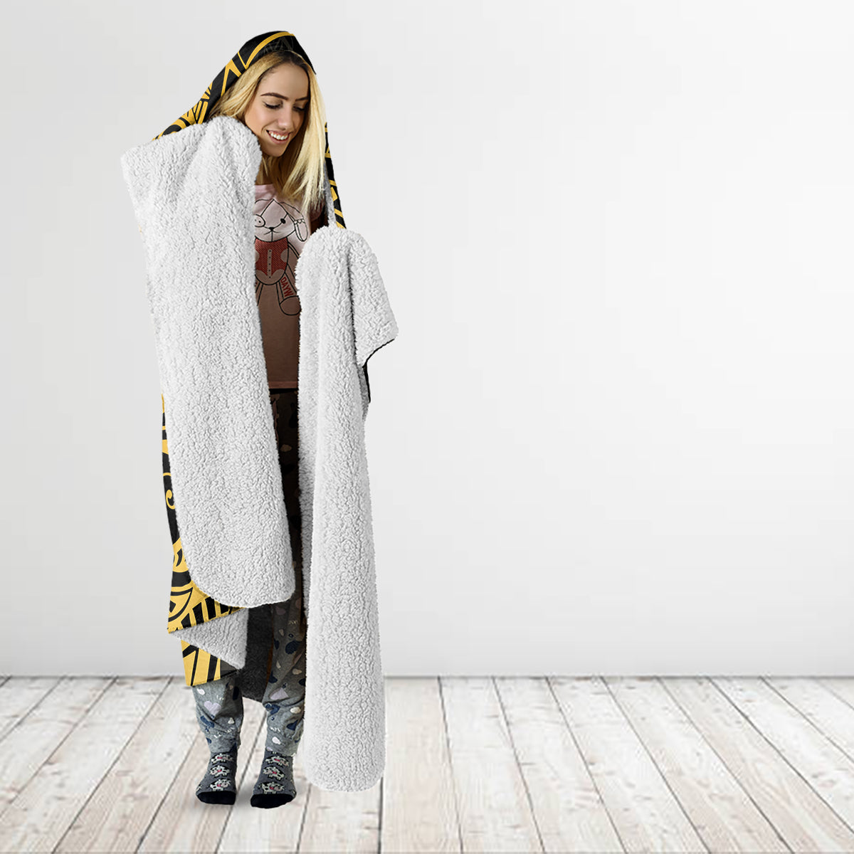 Polynesia Bone Cancer Awareness Hooded Blanket Fight Warriors