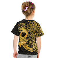 Polynesia Bone Cancer Awareness Kid T Shirt Fight Warriors