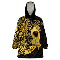Polynesia Bone Cancer Awareness Wearable Blanket Hoodie Fight Warriors LT14 One Size Black - Polynesian Pride