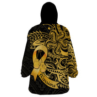 Polynesia Bone Cancer Awareness Wearable Blanket Hoodie Fight Warriors LT14 - Polynesian Pride