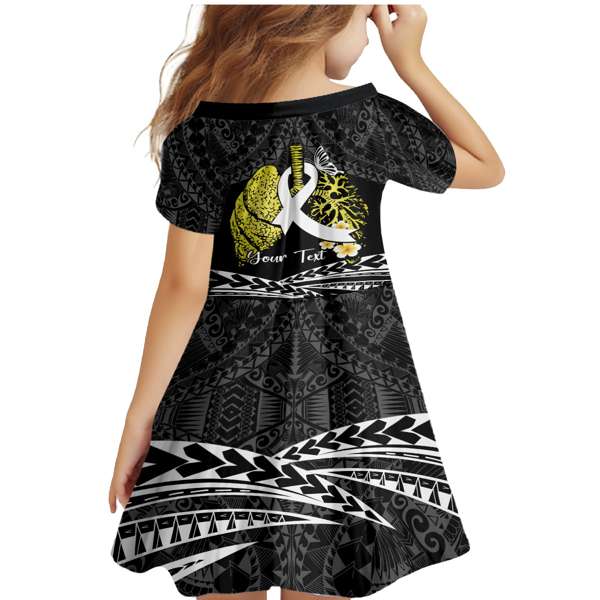 Personalised Polynesia World Lung Cancer Day Family Matching Mermaid Dress and Hawaiian Shirt Faith Hope Love LT14 - Polynesian Pride