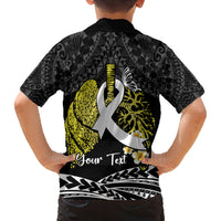 Personalised Polynesia World Lung Cancer Day Family Matching Off The Shoulder Long Sleeve Dress and Hawaiian Shirt Faith Hope Love LT14 - Polynesian Pride
