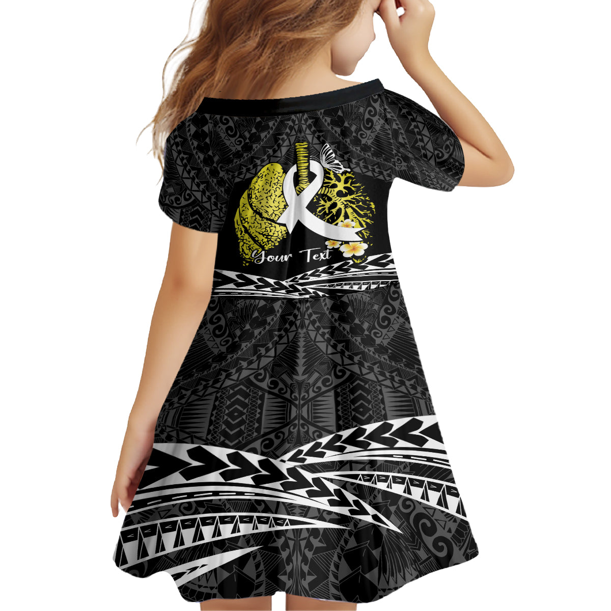 Personalised Polynesia World Lung Cancer Day Family Matching Off Shoulder Maxi Dress and Hawaiian Shirt Faith Hope Love LT14 - Polynesian Pride