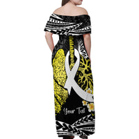 Personalised Polynesia World Lung Cancer Day Family Matching Off Shoulder Maxi Dress and Hawaiian Shirt Faith Hope Love LT14 - Polynesian Pride