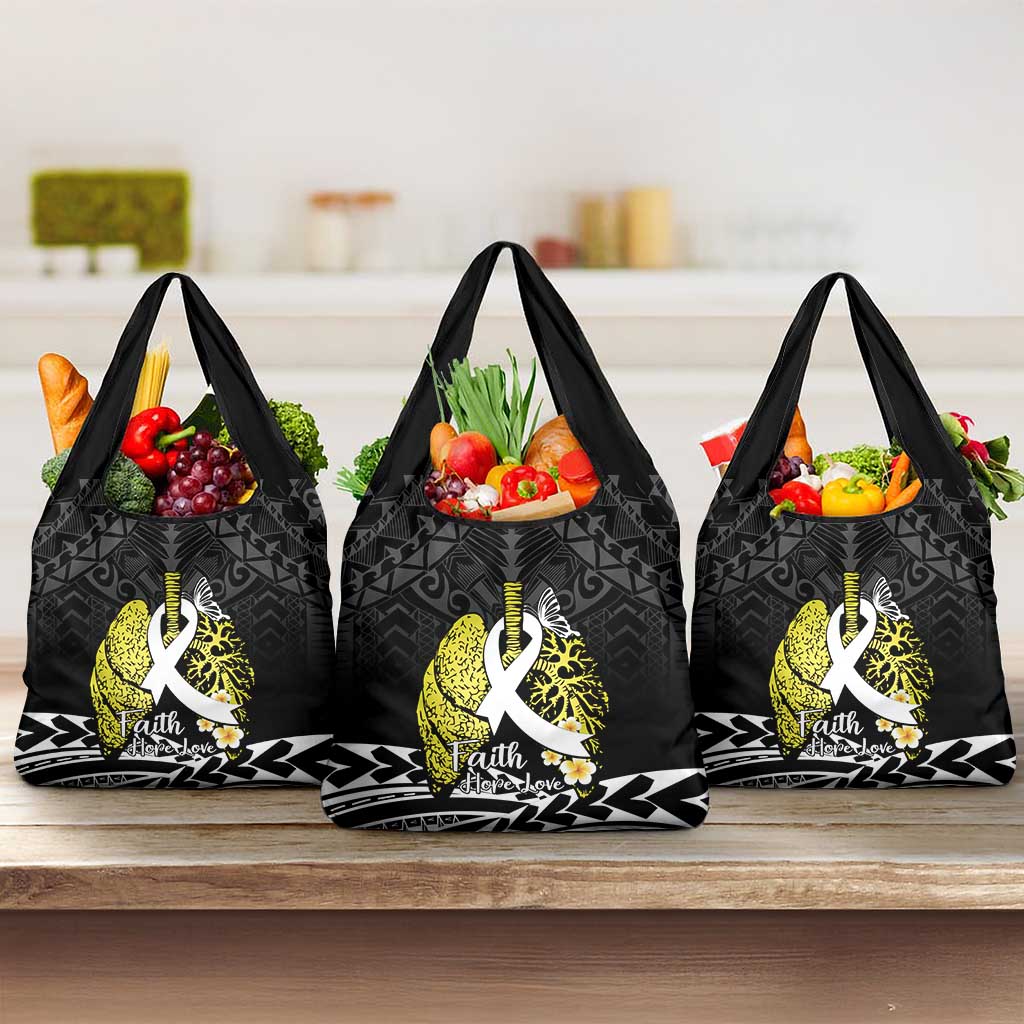 Polynesia World Lung Cancer Day Grocery Bag Faith Hope Love