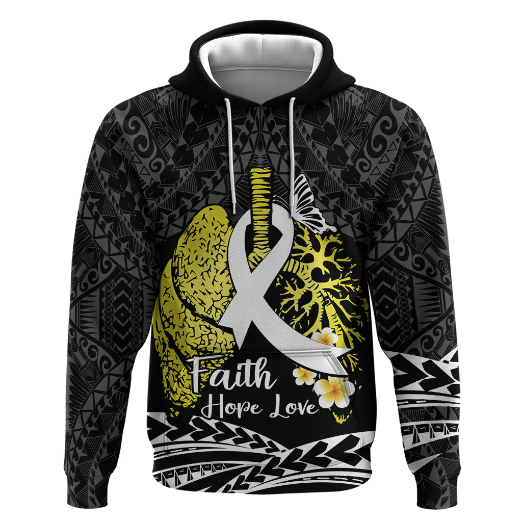 Personalised Polynesia World Lung Cancer Day Hoodie Faith Hope Love LT14 Pullover Hoodie Black - Polynesian Pride