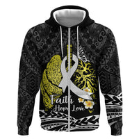 Personalised Polynesia World Lung Cancer Day Hoodie Faith Hope Love LT14 Zip Hoodie Black - Polynesian Pride
