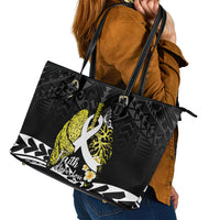 Polynesia World Lung Cancer Day Leather Tote Bag Faith Hope Love