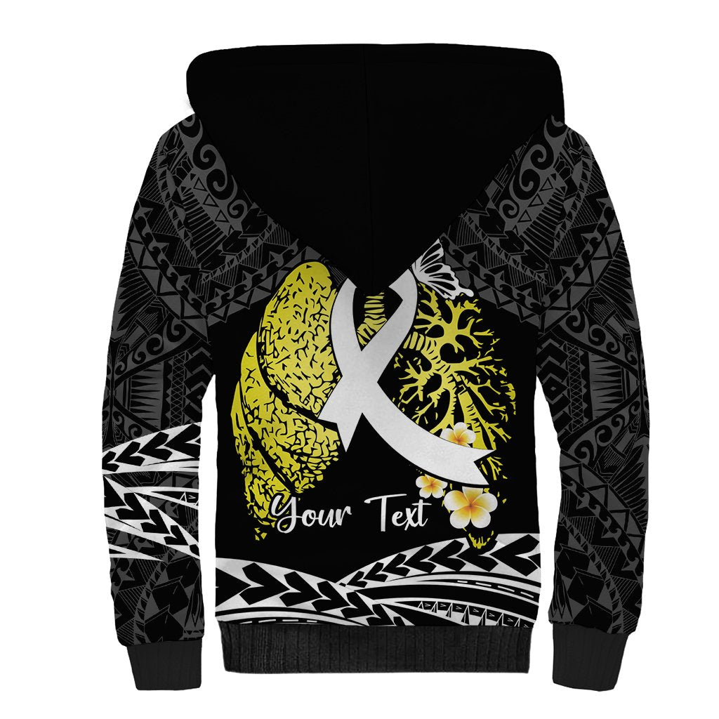 Personalised Polynesia World Lung Cancer Day Sherpa Hoodie Faith Hope Love