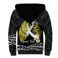 Personalised Polynesia World Lung Cancer Day Sherpa Hoodie Faith Hope Love