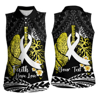 Personalised Polynesia World Lung Cancer Day Women Sleeveless Polo Shirt Faith Hope Love LT14 - Polynesian Pride