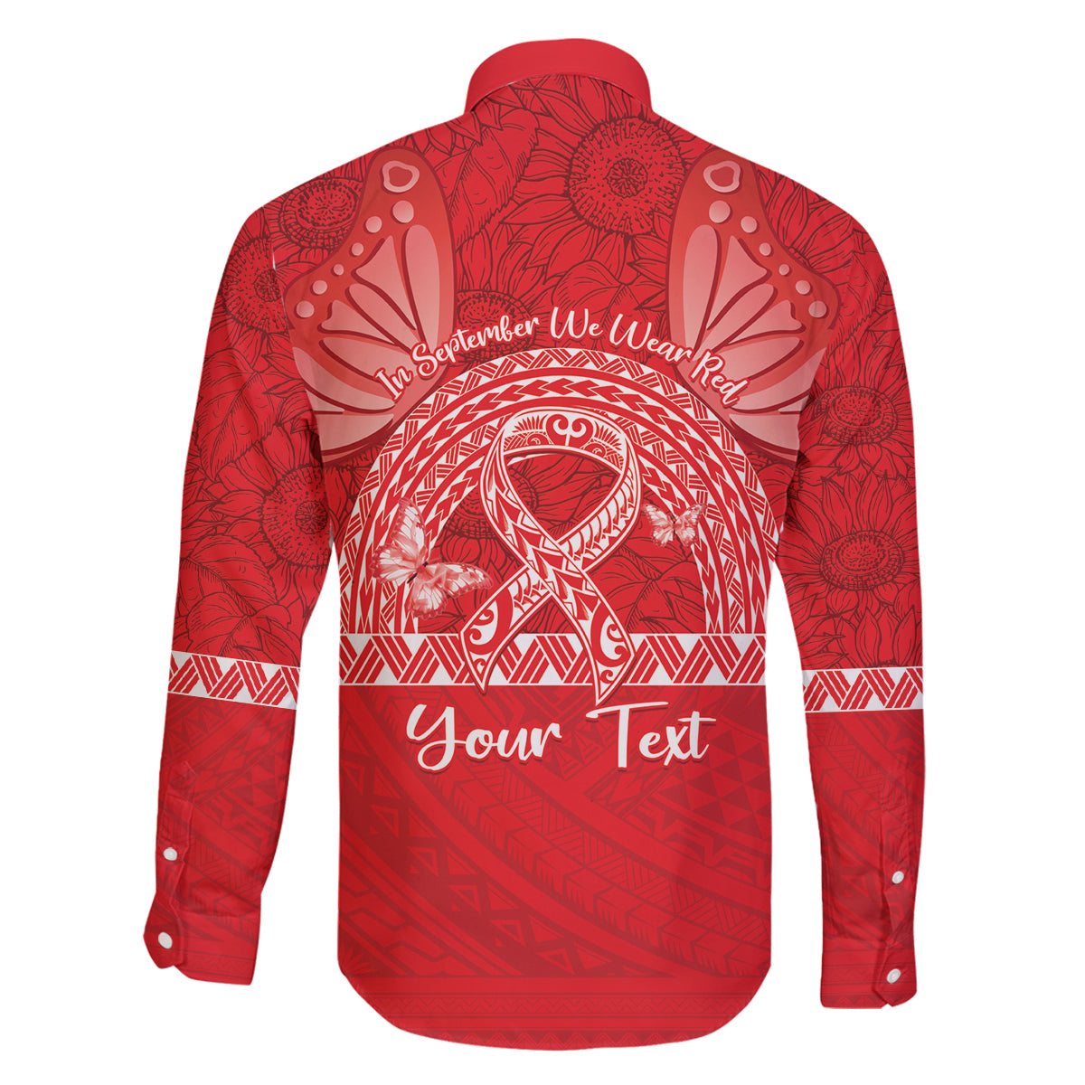 Personalised In September We Wear Red Family Matching Mermaid Dress and Hawaiian Shirt Polynesia Blood Cancer Awareness LT14 - Polynesian Pride