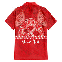 Personalised In September We Wear Red Family Matching Off The Shoulder Long Sleeve Dress and Hawaiian Shirt Polynesia Blood Cancer Awareness LT14 - Polynesian Pride