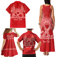 Personalised In September We Wear Red Family Matching Tank Maxi Dress and Hawaiian Shirt Polynesia Blood Cancer Awareness LT14 - Polynesian Pride