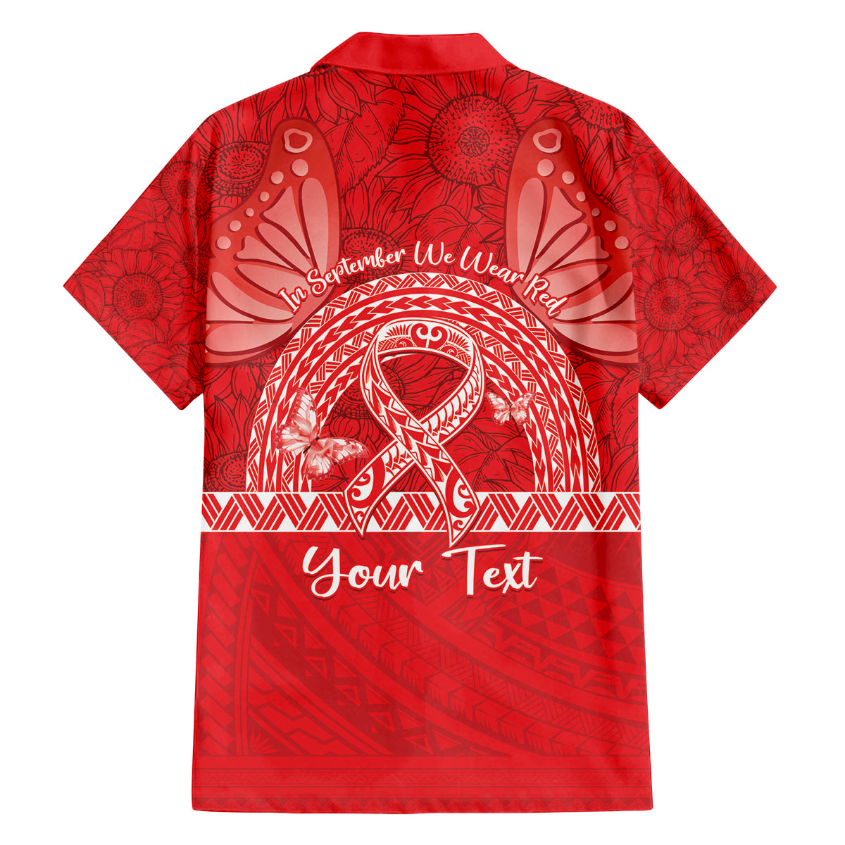 Personalised In September We Wear Red Family Matching Tank Maxi Dress and Hawaiian Shirt Polynesia Blood Cancer Awareness LT14 - Polynesian Pride