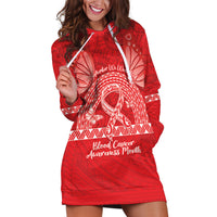 Personalised In September We Wear Red Hoodie Dress Polynesia Blood Cancer Awareness LT14 Red - Polynesian Pride