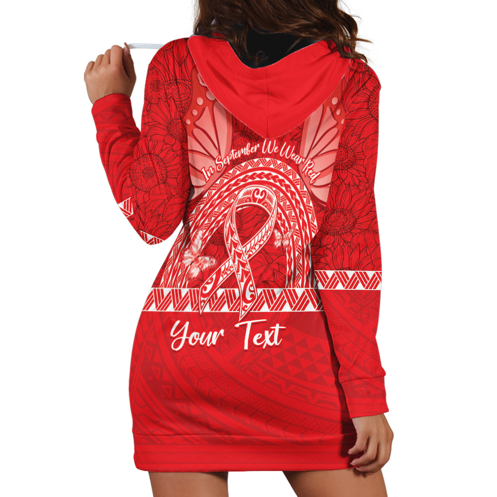 Personalised In September We Wear Red Hoodie Dress Polynesia Blood Cancer Awareness LT14 - Polynesian Pride