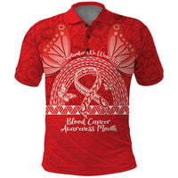 Personalised In September We Wear Red Polo Shirt Polynesia Blood Cancer Awareness LT14 Red - Polynesian Pride