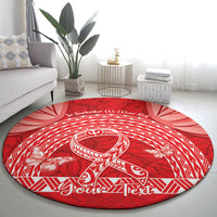 Personalised In September We Wear Red Round Carpet Polynesia Blood Cancer Awareness