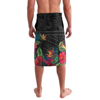 Kiribati Independence Day Lavalava Frigatebird Mix Tropical Flowers - Black Style