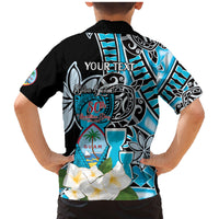 Personalised Guam Liberation Day Family Matching Mermaid Dress and Hawaiian Shirt 80th Anniversary Chamorro Latte Stone With Guasali Flowers LT14 - Polynesian Pride